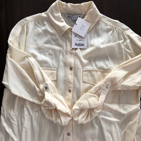 ZARA Basic Collared Shirt With Pockets - Picture 10 of 10